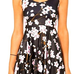 Women's Black Sleeveless Skater Mini Dress